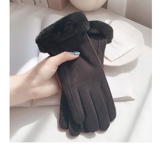 【♡人気♡】手袋　フェイクファー　ブラック　レディース　防風　防寒　冬コーデ(手袋)