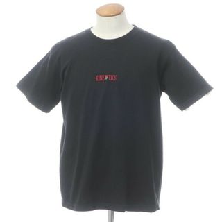 キネティックス(kinetics)の【中古】キネティクス kinetics コットン クルーネック ロゴ刺しゅう 半袖Tシャツ ブラック【サイズM】【メンズ】(Tシャツ/カットソー(半袖/袖なし))