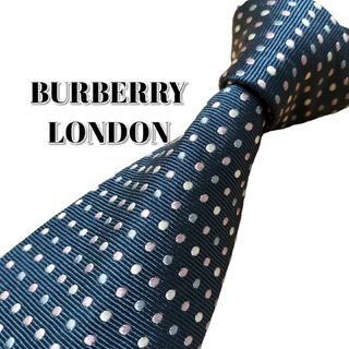 ★BURBERRY LONDON★　グリーン系　ドット柄　イタリア製(ネクタイ)