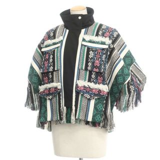 sacai - 【中古】サカイ sacai 2022年春夏 RUG JACQUARD BLOUSON コットン ラグ ブルゾン ホワイト×ブラック×グリーン【サイズ1】【レディース】