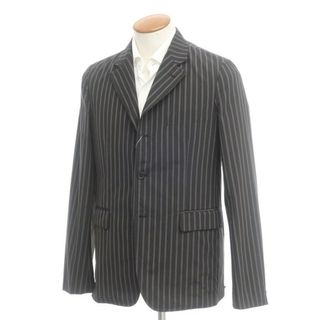 BLACK COMME des GARCONS - 【中古】【未使用】ブラックコムデギャルソン BLACK COMME des GARCONS ポリエステルコットン ニット 切替 ジャケット ブラック×グレー【サイズL】【メンズ】