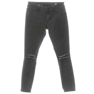 【中古】レスデニム RES DENIM クラッシュ加工 ストレッチ デニムパンツ ジーンズ ブラック【サイズ26】【レディース】(デニム/ジーンズ)