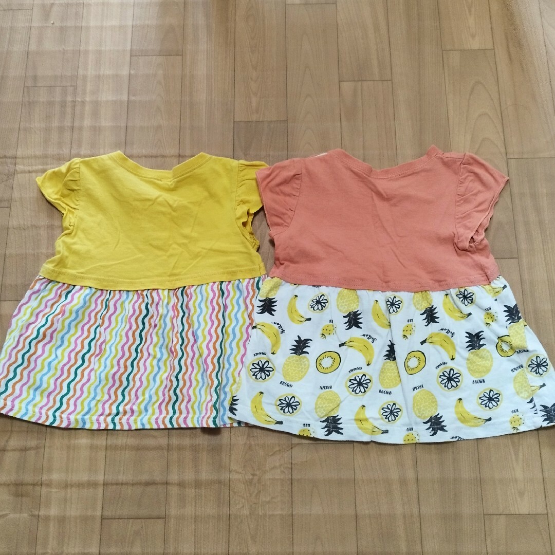 チュニック 2枚まとめ売り 95cm キッズ/ベビー/マタニティのキッズ服女の子用(90cm~)(Tシャツ/カットソー)の商品写真