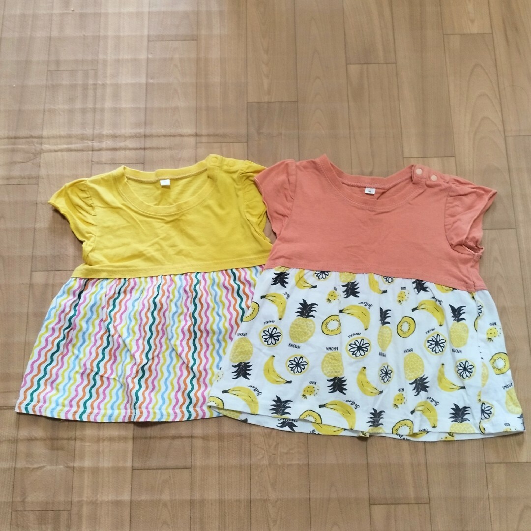 チュニック 2枚まとめ売り 95cm キッズ/ベビー/マタニティのキッズ服女の子用(90cm~)(Tシャツ/カットソー)の商品写真