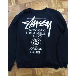 ステューシー(STUSSY)のステューシー 黒 トレーナー(トレーナー/スウェット)