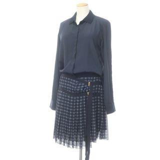 TOMMY HILFIGER - 【中古】トミーヒルフィガー TOMMY HILFIGER ポリエステル シャツワンピース ネイビー系【サイズ4】【レディース】