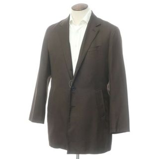 ミッシェルクランオム(MICHEL KLEIN HOMME)の【中古】ミッシェルクランオム MICHEL KLEIN HOMME ポリエステル ヘリンボーン チェスターコート ブラウン【サイズ51】【メンズ】(チェスターコート)