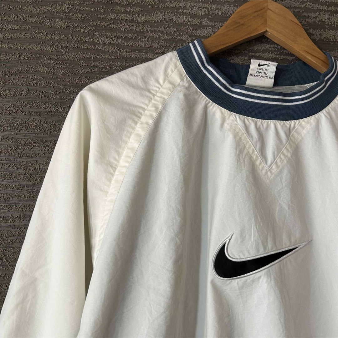nike ナイキ 90s 銀タグ ナイロンプルオーバー 白 ホワイト リブ nike ナイキ 90s 銀タグ ナイロンプルオーバー 白 ホワイト リブ