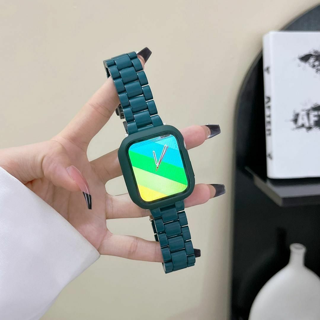 Apple Watch バンド 41mm ケースセット アップルウォッチ 緑 レディースのファッション小物(腕時計)の商品写真