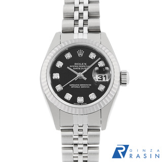 ロレックス(ROLEX)のロレックス デイトジャスト 10Pダイヤ 79174G ブラック F番 レディース 中古 腕時計(腕時計)