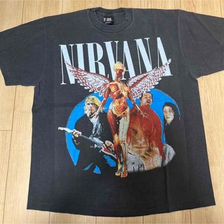 USA製 古着 ニルヴァーナ NIRVANA バンドTシャツ 黒 XL(Tシャツ/カットソー(半袖/袖なし))