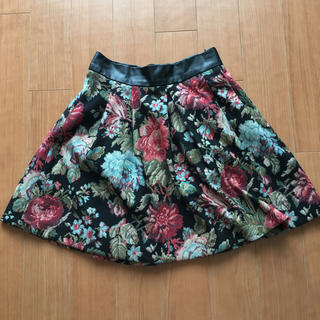 ローズバッド(ROSE BUD)のROSEBUDゴブラン織刺繍フレアスカート(ひざ丈スカート)