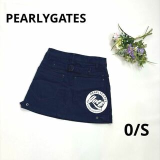 パーリーゲイツ(PEARLY GATES)のパーリーゲイツ　0/S バックロゴ　スカート　バックベルト　ネイビー　★(ウエア)