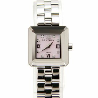 美品 センチュリー CENTURY 腕時計 タイムジェム スカラ レディース QZ 912.7.F.RB3.11.SA 8Pダイヤ ピンクシェル文字盤 電池式 オクタゴン スクエア ピンク SS(腕時計)