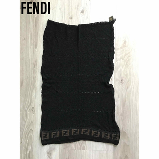 FENDI - 【極美品】FENDI フェンディ レーヨン ストール ショール スカーフ 黒