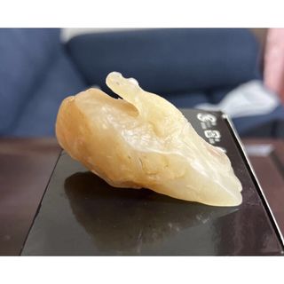 新品　希少　天然石 蝋石　古玩 ヤモリ石細工 アンティーク 置物　送料無料(彫刻/オブジェ)