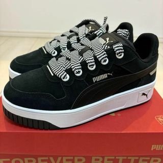 PUMA - 【新品】23.5cm PUMAブラック厚底スニーカー！【送料無料！】