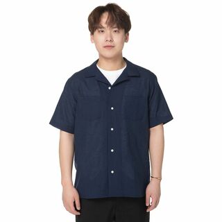 [wangyi gensen] シャツ 半袖 メンズ 春夏 コットンシャツ フラ(その他)