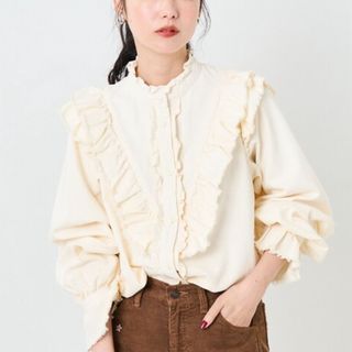 フリークスストア(FREAK'S STORE)の【新品】FREAK'S STOREフリークスストア　デニムダブルフリルシャツ(シャツ/ブラウス(長袖/七分))