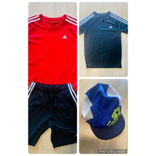 アディダス(adidas)のサッカー4点セット　帽子　ウエア(Tシャツ/カットソー)