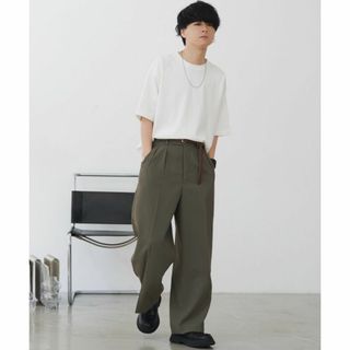 WYM HIGH TWISTED GABA WIDE TUCK SLACKS M