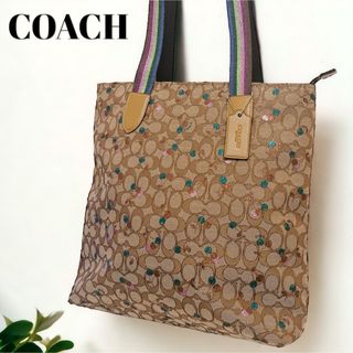 コーチ(COACH)の【未使用】COACH トートバッグ シグネチャーキャンバス チェリー A4可(トートバッグ)