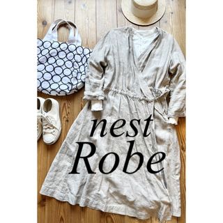 ネストローブ(nest Robe)のnest Robe ネストローブ リネン カシュクールワンピース キナリ(ロングワンピース/マキシワンピース)