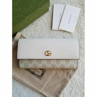 グッチ(Gucci)のGUCCI グッチ ダブルG スプリーム フラップ 長財布 ホワイト(財布)