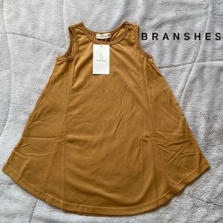 ブランシェス(Branshes)の新品タグ付き　branshesブランシェス ノースリーブワンピース　キャメル(ワンピース)