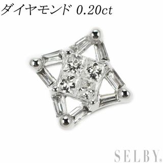 K18WG ダイヤモンド ペンダントトップ 0.20ct(ネックレス)