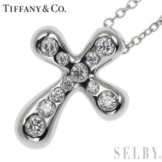 ティファニー(Tiffany & Co.)のティファニー Pt950 ダイヤモンド ペンダントネックレス ドッツクロス(ネックレス)