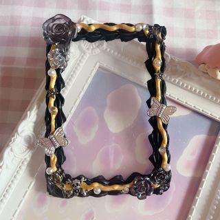 ホイップデコケース デコホイップ ハンドメイド トレカケース 金黒(その他)