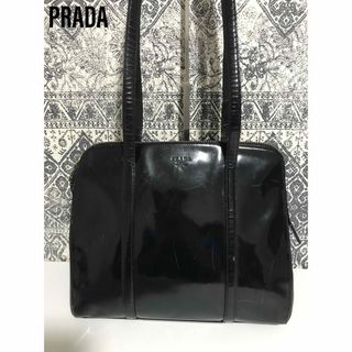 PRADA - PRADA プラダ レザー ショルダーバッグ トートバッグ 肩掛け ブラック