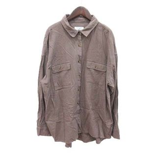 バックナンバー(BACK NUMBER)のバックナンバー シャツ 長袖 オーバーサイズ 麻 リネン L 茶 ブラウン(シャツ/ブラウス(長袖/七分))