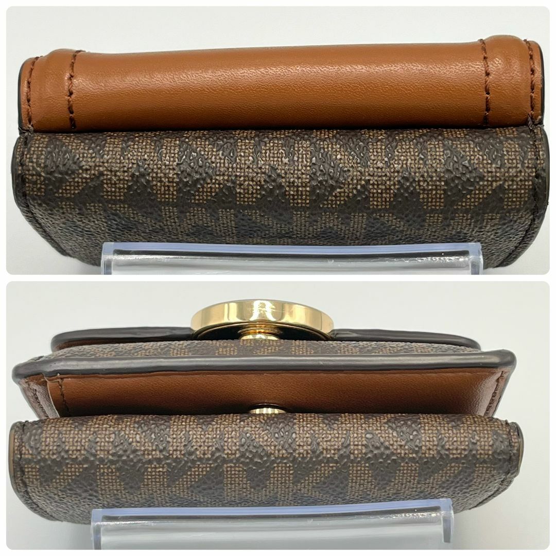 美品】MICHAEL KORS 三つ折り コンパクトウォレットMK ブラウン 美品】MICHAEL KORS 三つ折り コンパクトウォレットMK ブラウン