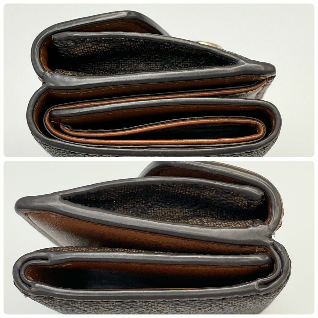 美品】MICHAEL KORS 三つ折り コンパクトウォレットMK ブラウン 美品】MICHAEL KORS 三つ折り コンパクトウォレットMK ブラウン