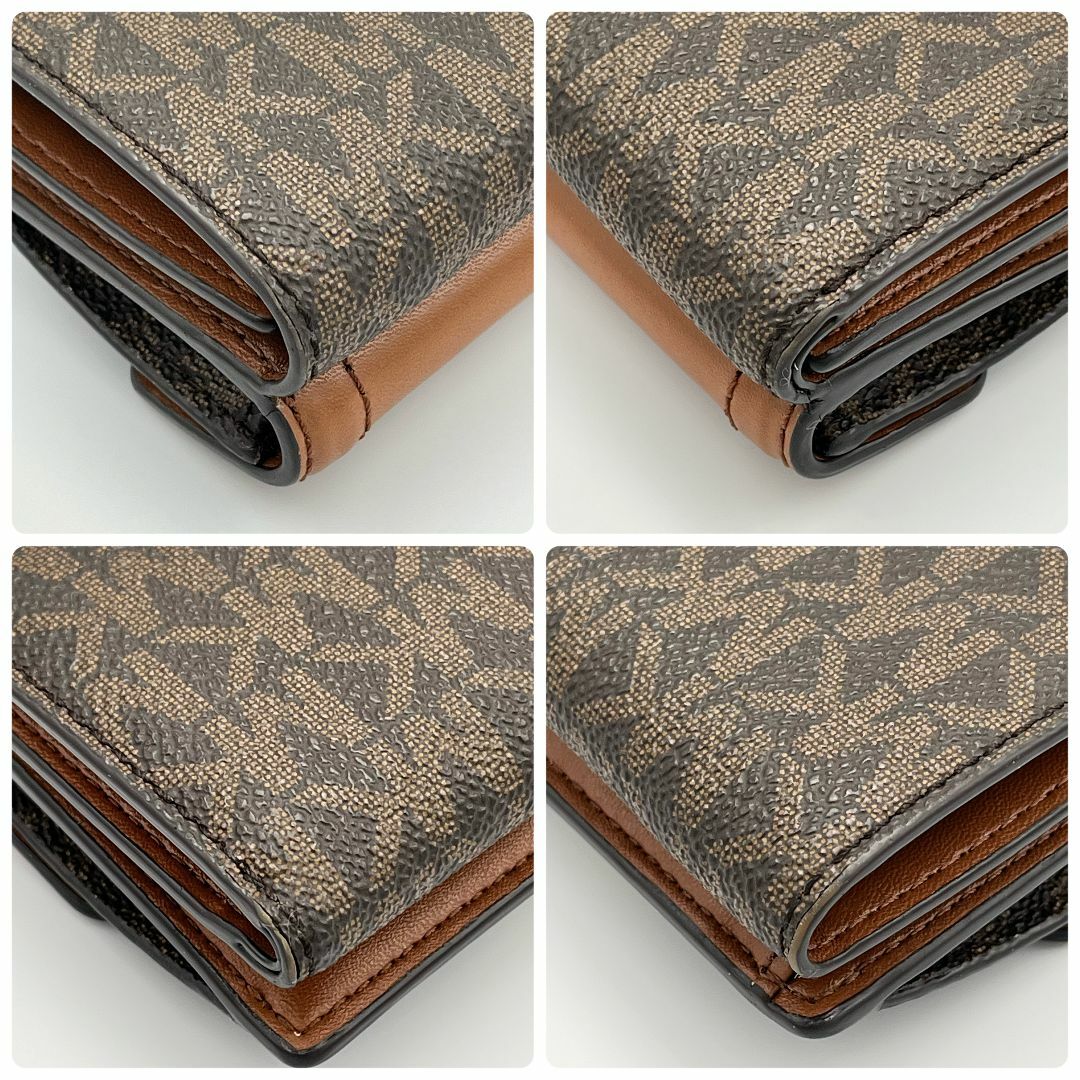 美品】MICHAEL KORS 三つ折り コンパクトウォレットMK ブラウン 美品】MICHAEL KORS 三つ折り コンパクトウォレットMK ブラウン