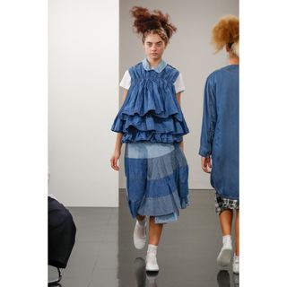 トリココムデギャルソン(tricot COMME des GARCONS)のtricotCOMME des GARÇONS デニムパッチワークラップスカート(ロングスカート)