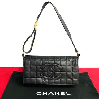 シャネル(CHANEL)の極 美品 希少品 シール有 6番台 CHANEL シャネル チョコバー レザー 本革 ハンドバッグ セミ ワン ショルダーバッグ ブラック 16831(ショルダーバッグ)