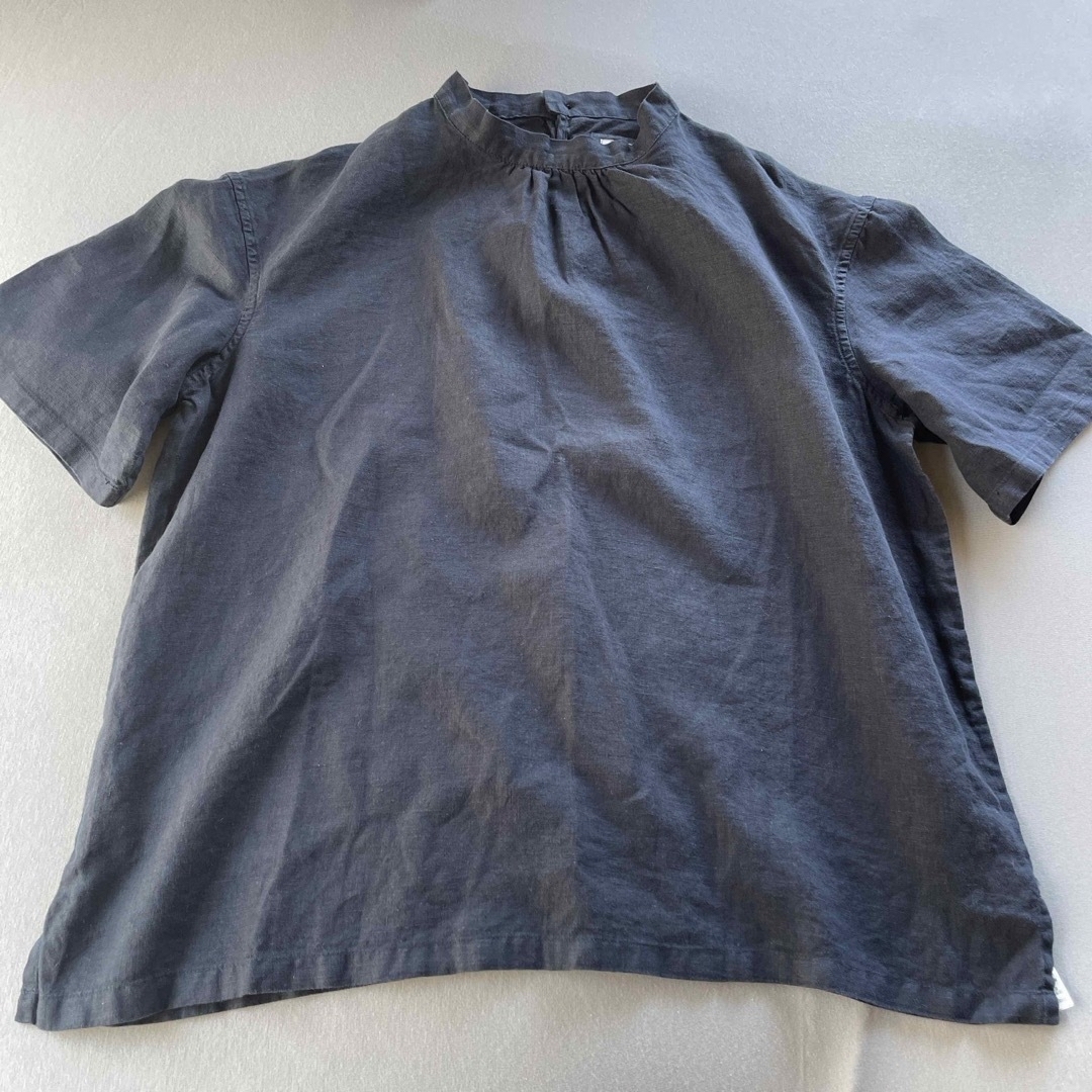 IDEE POOL いろいろの服 スタンドカラーブラウス ブラウン