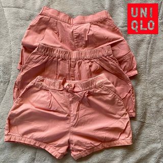 ユニクロ(UNIQLO)のUNIQLO  ユニクロ　ハーフパンツ　ピンク 130cm 3着セット(パンツ/スパッツ)