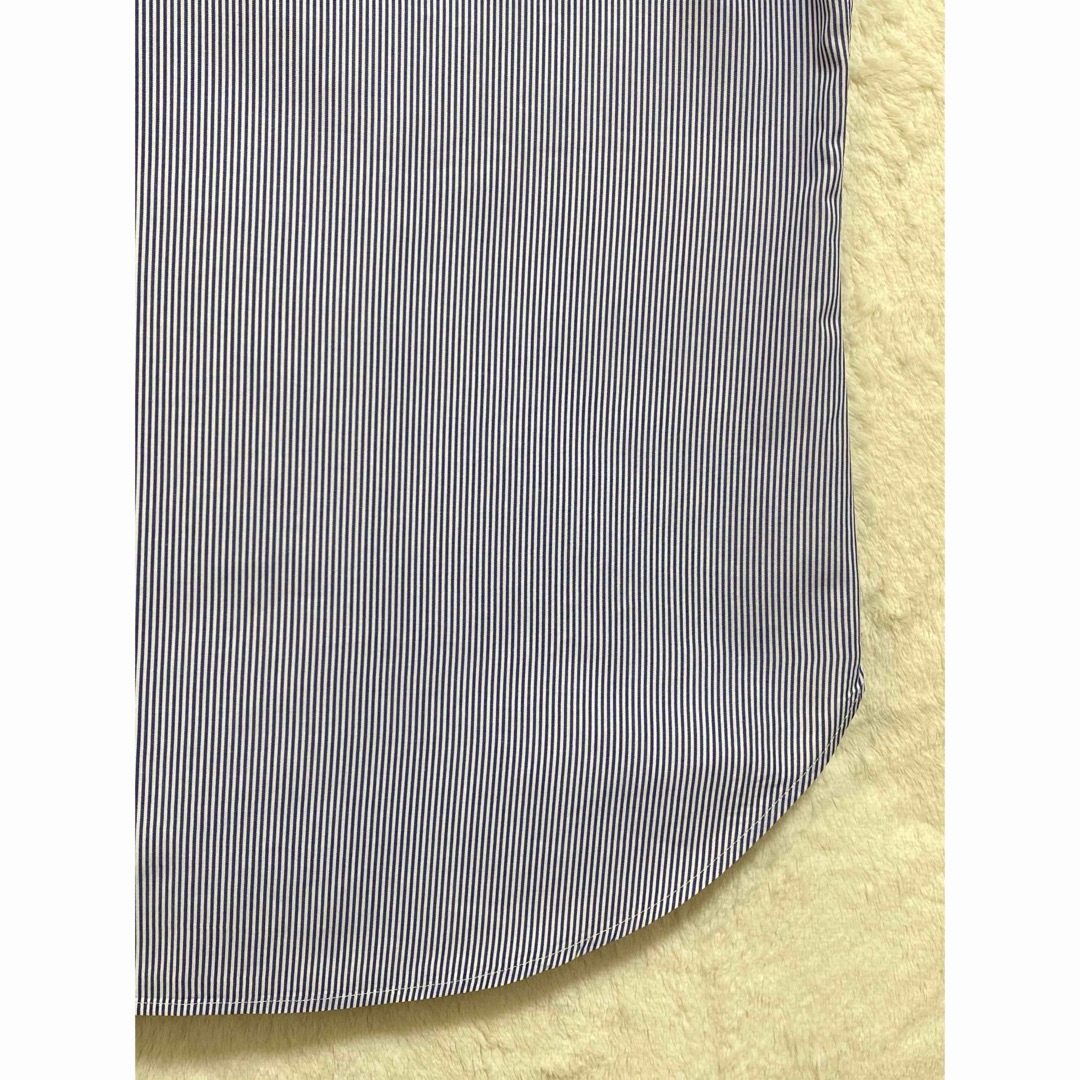 BEAMS F(ビームスエフ)の【美品】ORIAN ×ビームスエフ ドレスシャツ L ロンドンストライプ 白×紺 メンズのトップス(シャツ)の商品写真