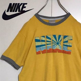 ナイキ(NIKE)の【美品】ナイキ　パッチワークロゴリンガーシャツ　イエロー　A1056(Tシャツ/カットソー(半袖/袖なし))