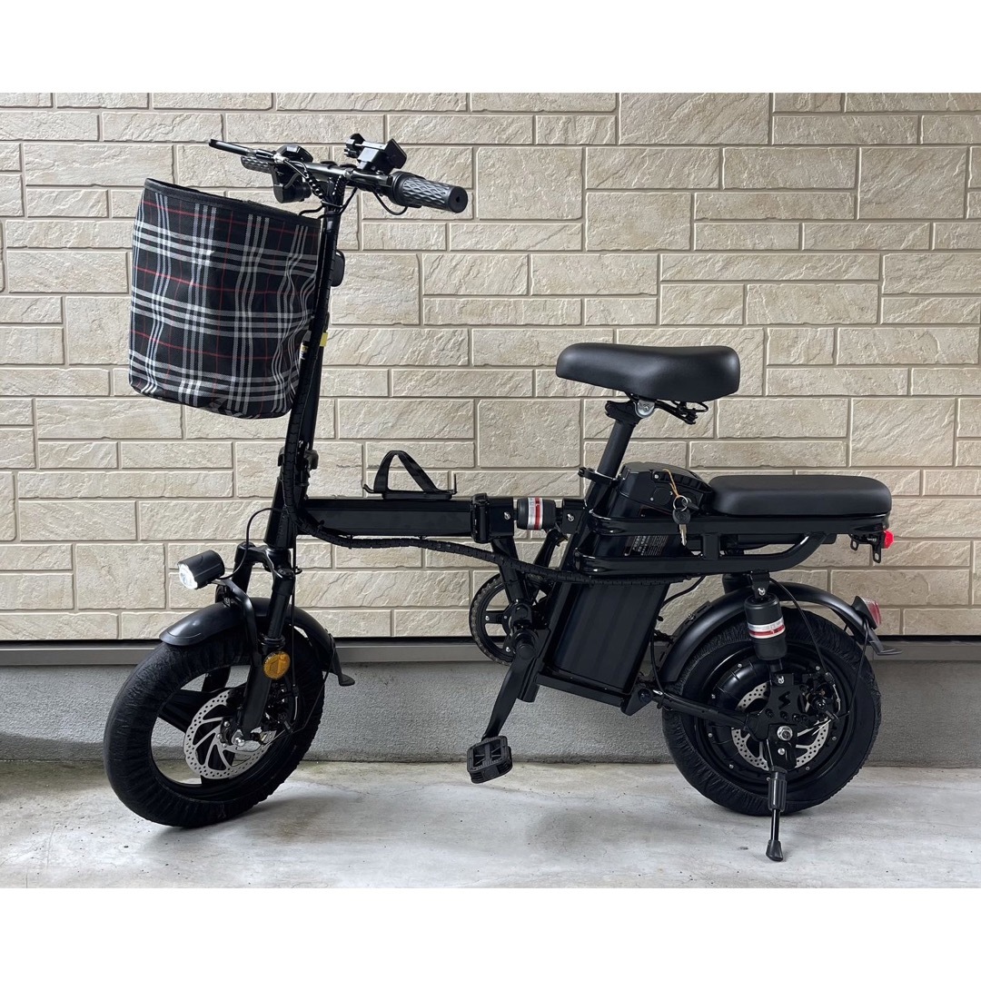 フル電動自転車　48V/15ah 大容量バッテリー　アクセル付ひねちゃ　モペット 自動車/バイクの自動車(車体)の商品写真