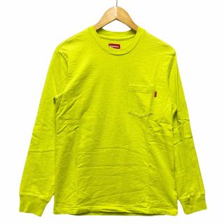 シュプリーム(Supreme)のSUPREME シュプリーム L/S Pocket Tee ポケット付 ロング Tシャツ イエロー系 サイズS 正規品 / B5291(Tシャツ/カットソー(七分/長袖))