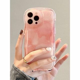 【特価商品】saymi ピンク ウェーブ おしゃれ 韓国 iPhone13 ケー(その他)