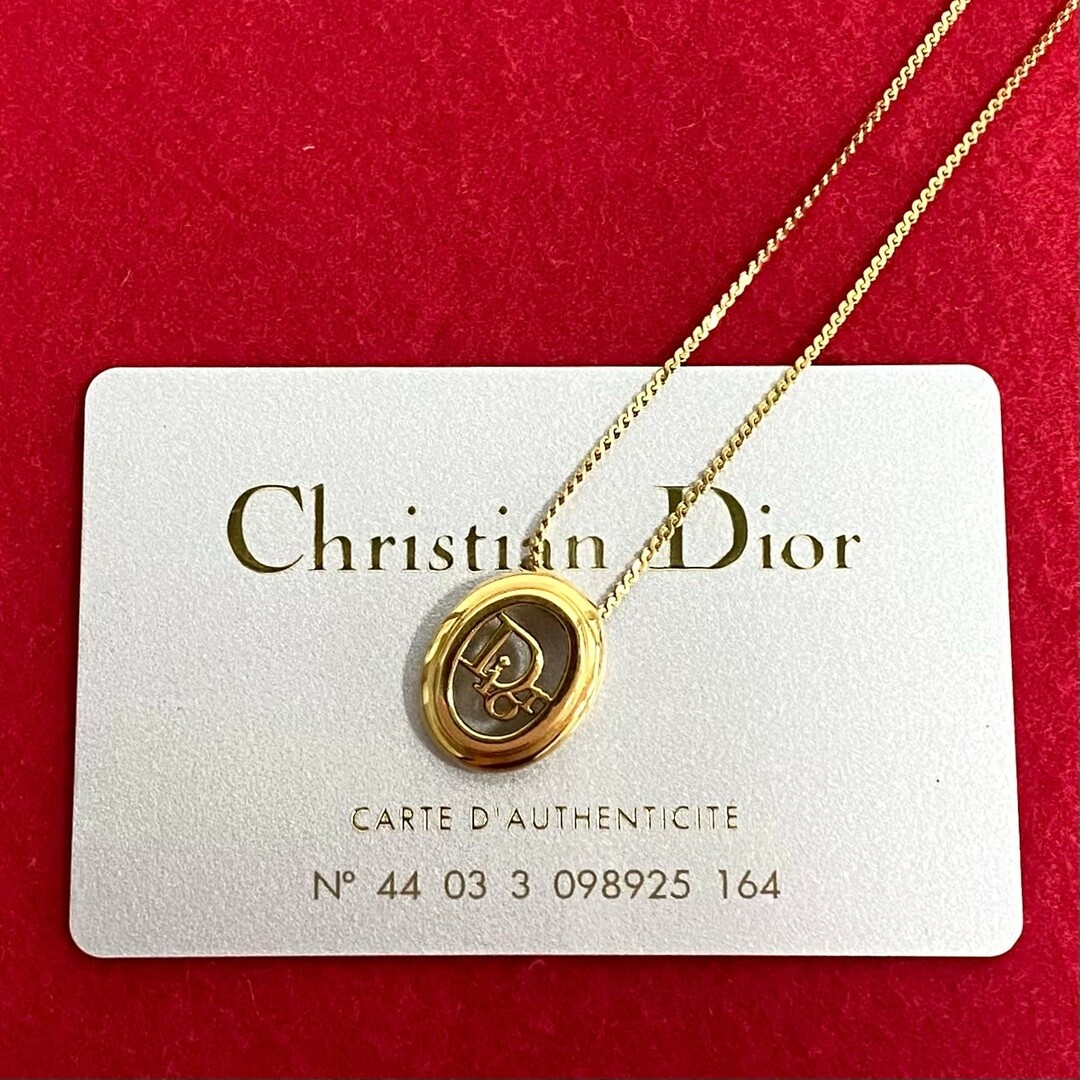 Dior(ディオール)のほぼ未使用 レア Christian Dior ディオール ロゴ モチーフ 金具 チェーン ネックレス ペンダント ゴールド メンズ レディース 91672 レディースのアクセサリー(ネックレス)の商品写真