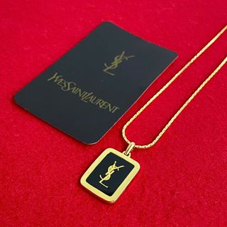 サンローラン(Saint Laurent)の極 美品 希少品 YVES SAINT LAURENT イヴサンローラン YSL ロゴ モチーフ 金具 チェーン ペンダント ネックレス ゴールド 30975(ネックレス)