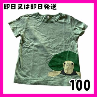 ムジルシリョウヒン(MUJI (無印良品))の【美品】無印良品　キッズ　Tシャツ　緑　100cm 亀(Tシャツ/カットソー)