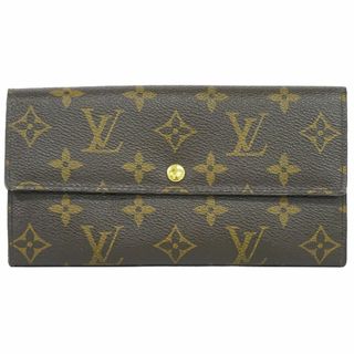 ルイヴィトン(LOUIS VUITTON)の本物 ルイヴィトン LOUIS VUITTON LV ポルトフォイユサラ モノグラム 長財布 ロングウォレット ブラウン M61734 ビトン 財布 ウォレット 中古(財布)